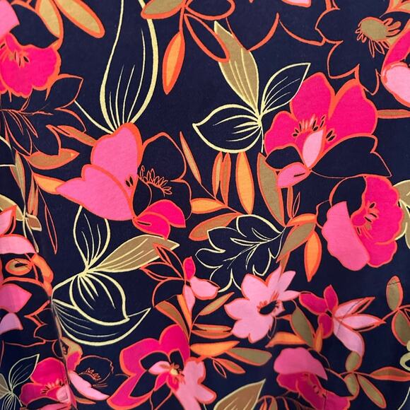 Lands' End NWOT V-Neck Sleeveless Floral 100%Cotton Shift Dress Large 14 W 14W - Picture 5 of 8